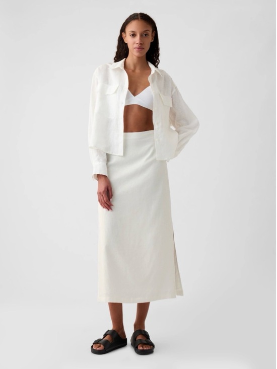GAP Dresses & Skirts - GAP White Linen Cotton Skirt Set